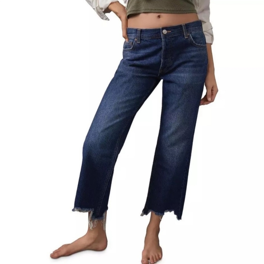 FP We The Free Frayed Hem Straight Leg Jeans - Size 24 - NWOT